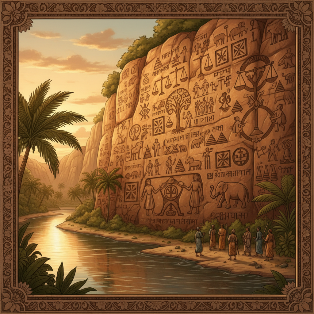 Discovery of 4th-Century BCE 'Dharma-Samya-Vritti' Inscriptions in the Narmada Basin Outlines the Ethics of Social Equilibrium