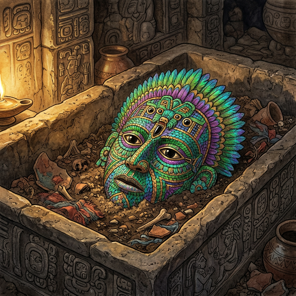 Rare 'Hummingbird-Feather' Mosaic Masks Found in Oaxaca Reveal Zapotec Roots of the Guelaguetza 'Dance of the Spirits'