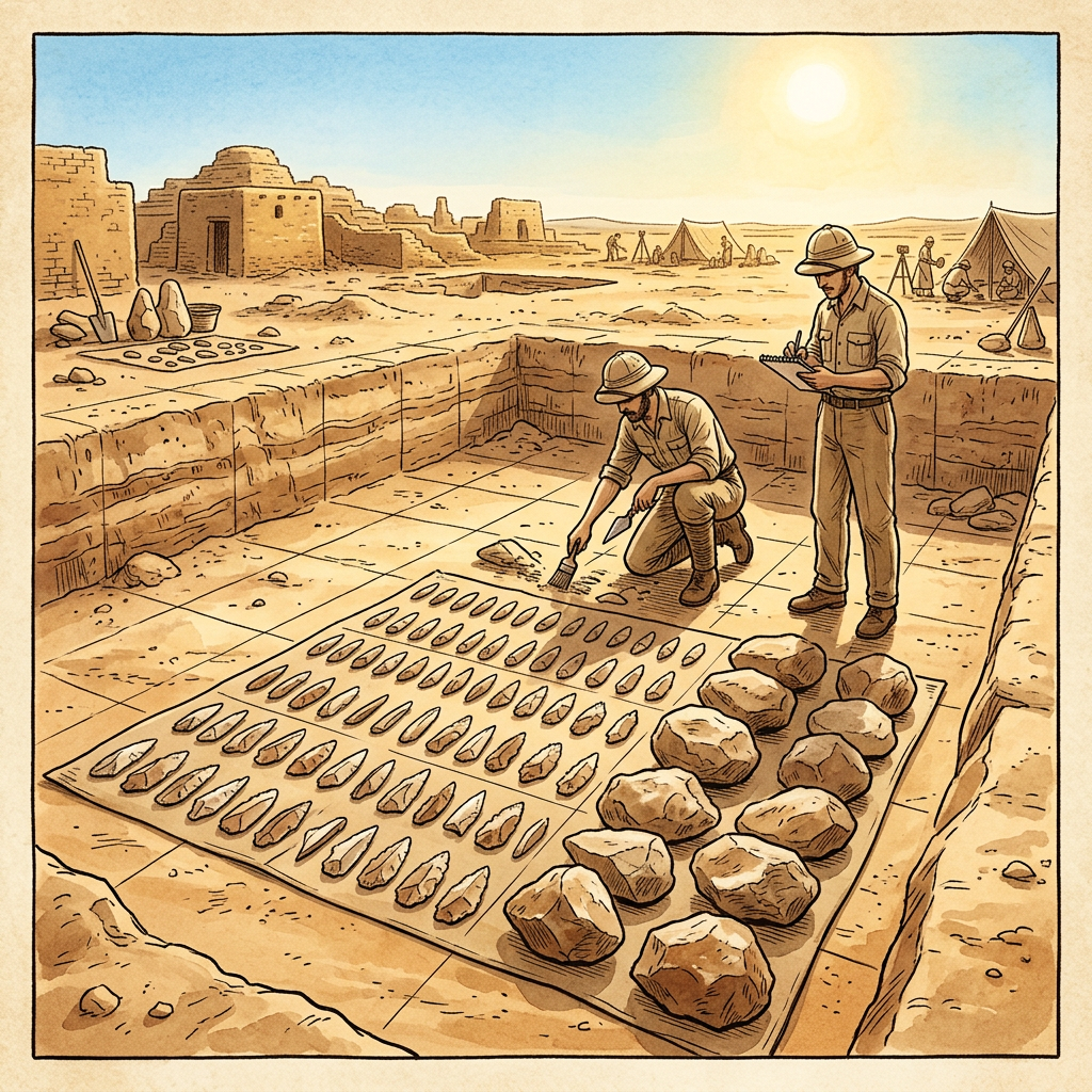 4,500-Year-Old 'Harappan Stone-Tool Finishing Workshop' and Intact Chert Blades Uncovered at a New Site in Sindh