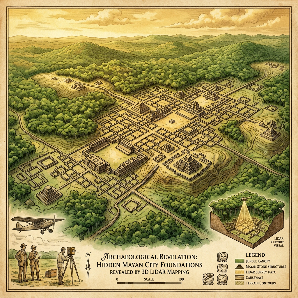 LiDAR Survey Reveals a Massive 9th-Century 'Maya Cacao-Fermentation Industrial Hub' and Stone-Paved Wharves in Remote Campeche
