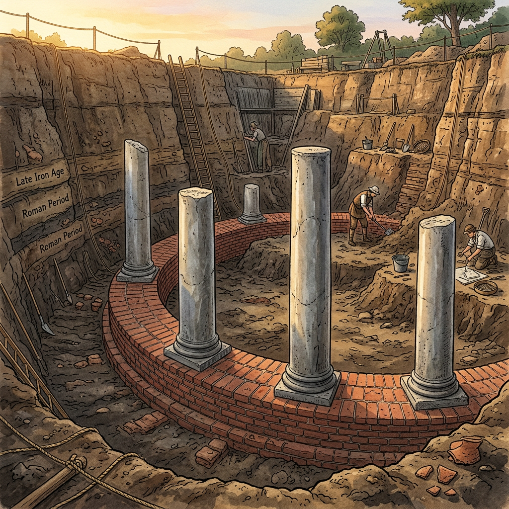 Significant 3rd-Century BCE 'Mauryan' Era Temple Foundations with Polished Chunar Stone Columns Discovered in Vidisha