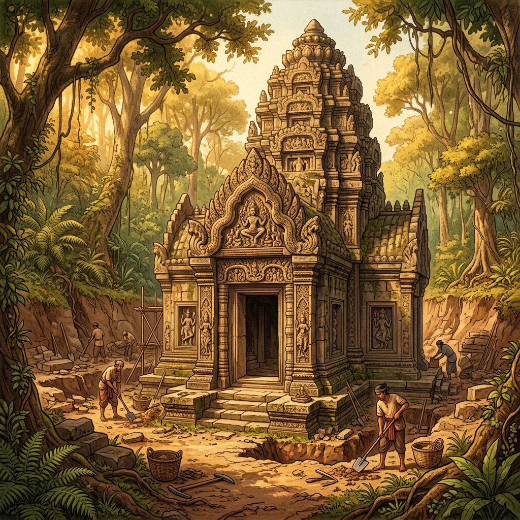 Significant 11th-Century 'Kalachuri-Tripuri' Era Shiva Temple with Intact 'Ashta-Bhairava' Pillars Uncovered in Chhattisgarh’s Korea District