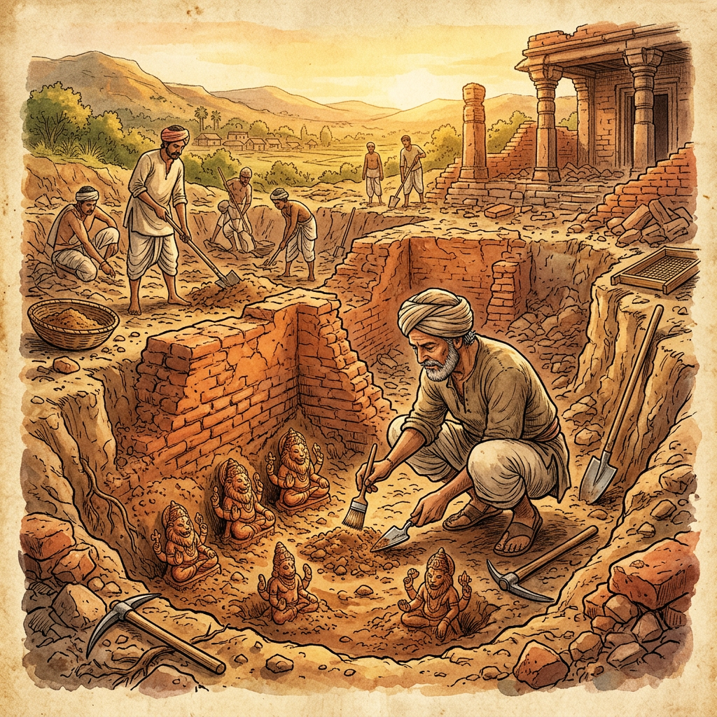 Discovery of a Rare 7th-Century 'Vishnukundina' Era Brick Temple Dedicated to Narasimha in Telangana’s Nalgonda District