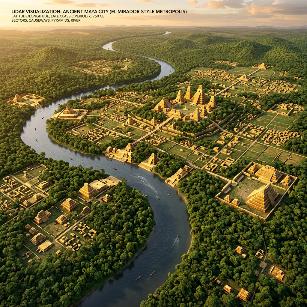 LiDAR Mapping in the Upper Usumacinta Basin Reveals a Massive 9th-Century 'Maya Maritime Customs Outpost' and Stone River-Gauging Towers