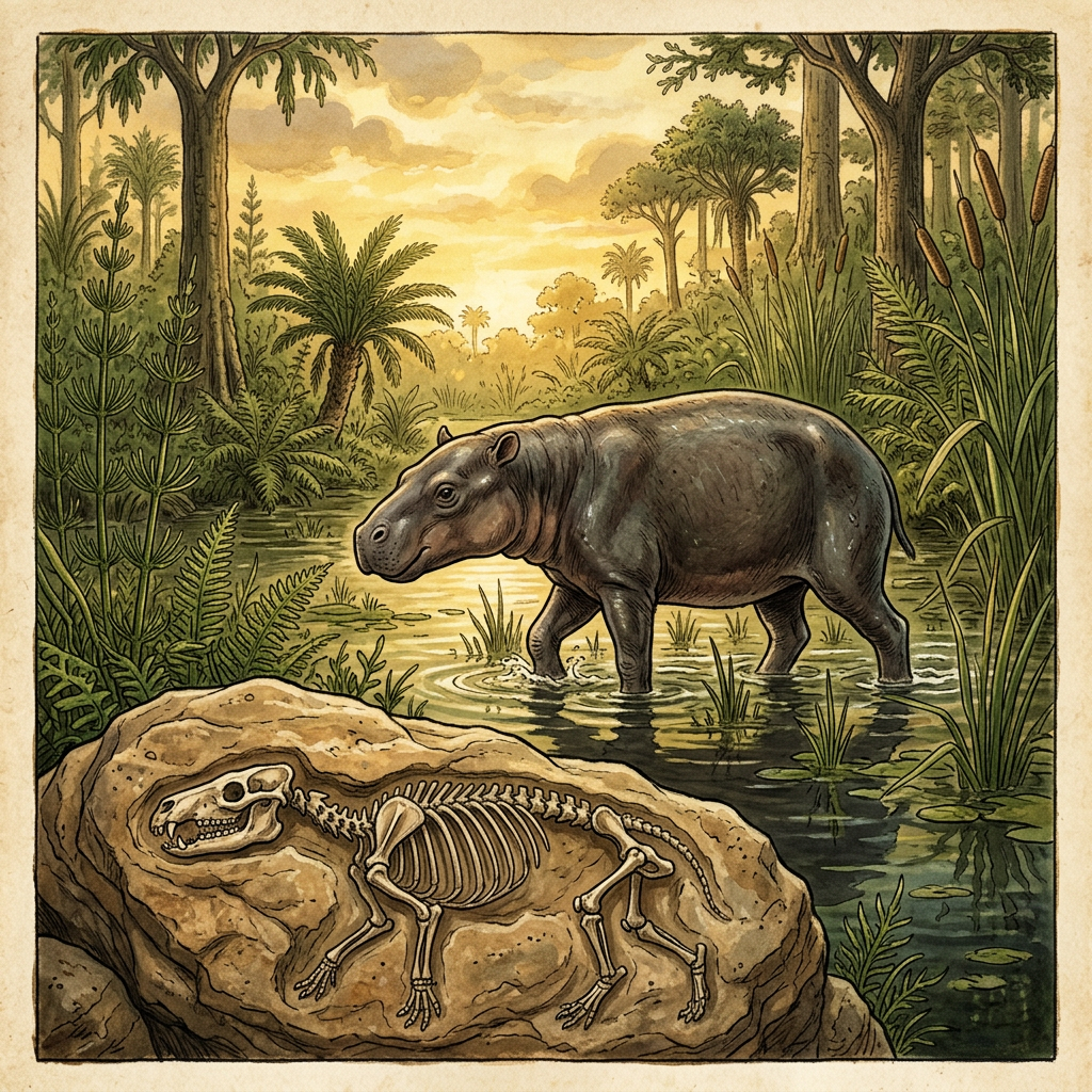 Fossilized Remains of a 45-Million-Year-Old 'Amphibious Miniature Hippo' Species Identified in Pakistan’s Sulaiman Range