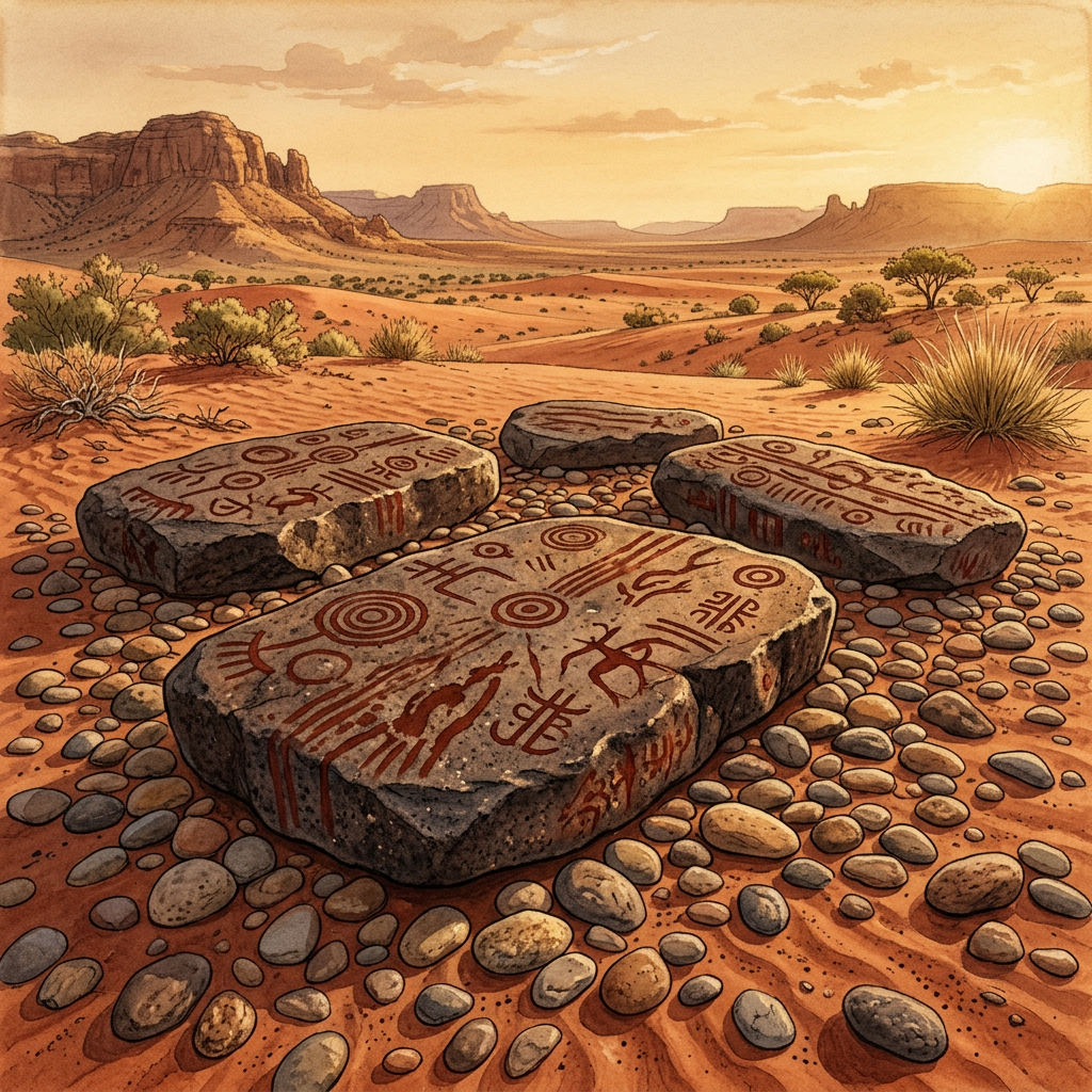 Rare 4,000-Year-Old "Ochre-Stained" Basalt Sound-Stones Found in the Australian Outback Reveal Roots of "First Thunder" Festivals