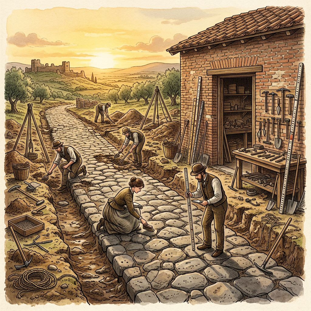 2nd-Century Roman 'Imperial Bureau of Road-Maintenance' and Stone Paving-Templates Uncovered in Spain's Extremadura
