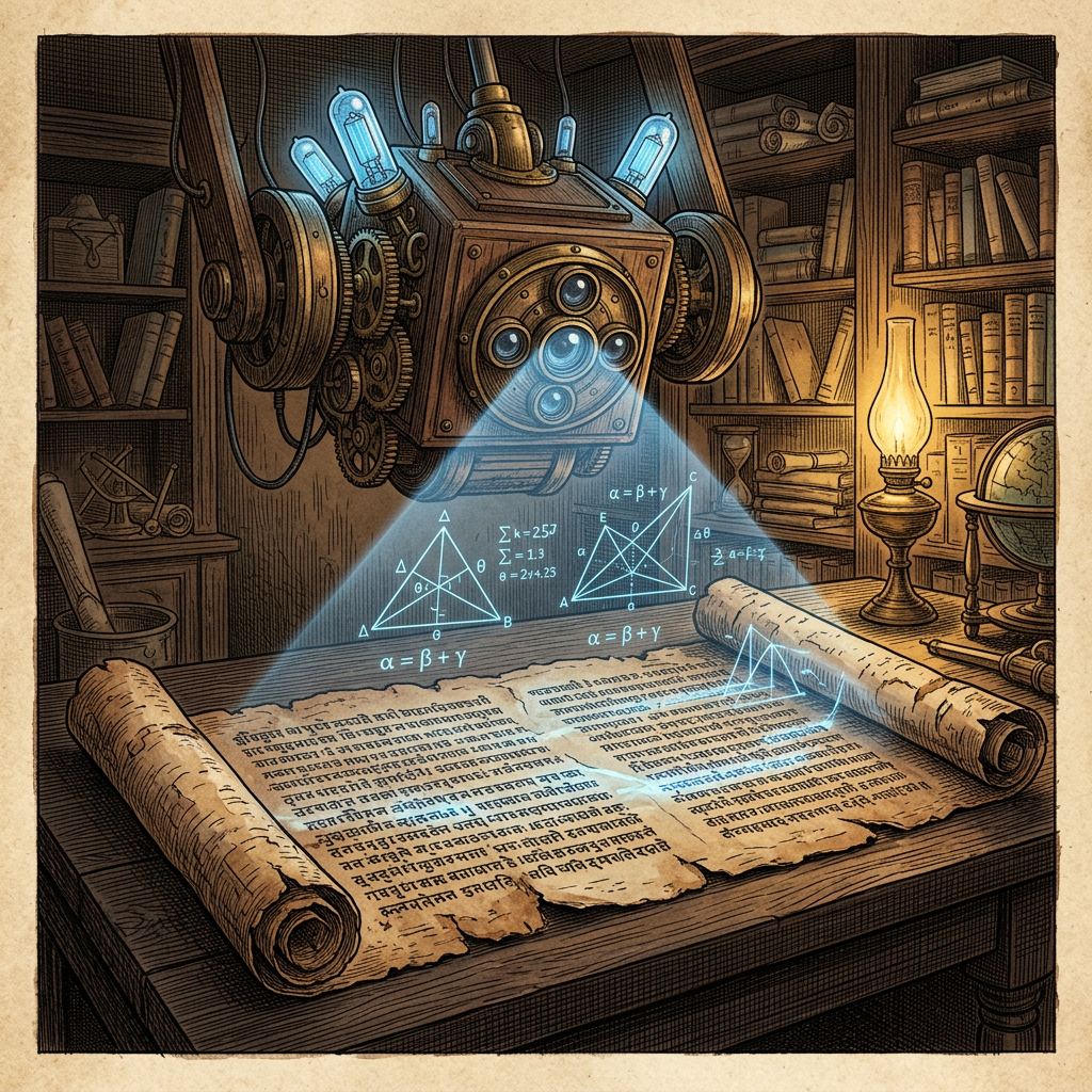 AI-Driven Project Deciphers 8th-Century 'Sharada Script' Fragments of a Lost Treatise on Spherical Trigonometry from Gilgit