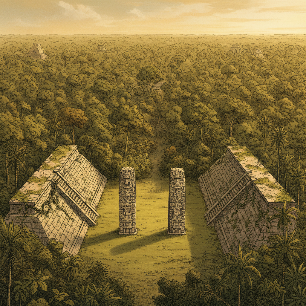 Discovery of a Massive 1,300-Year-Old 'Mayan Ballgame Arena' in the Remote Petén Jungle Featuring Rare Commemorative Stelae