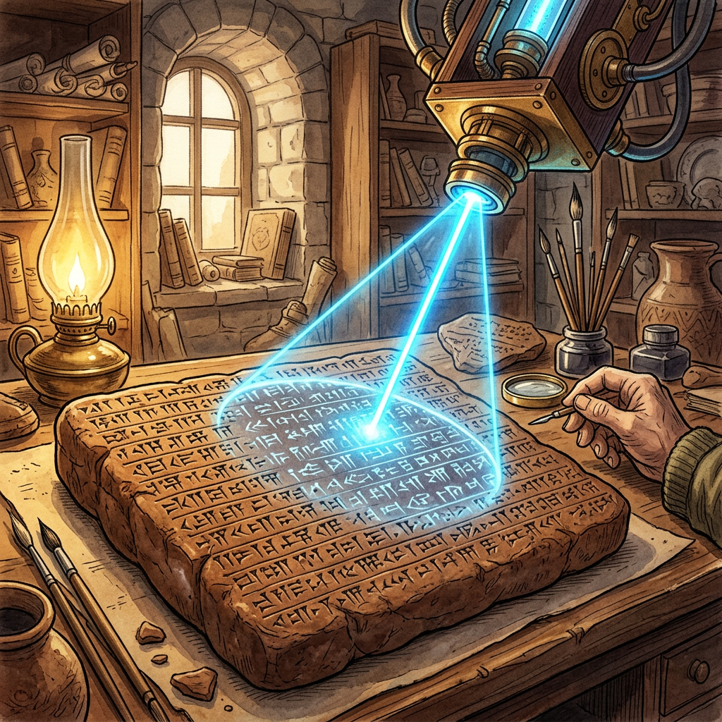 Innovative 'Argon-Plasma' Etching Reveals Hidden 1st-Millennium BCE Cuneiform Layers on 'Palimpsest' Clay Tablets