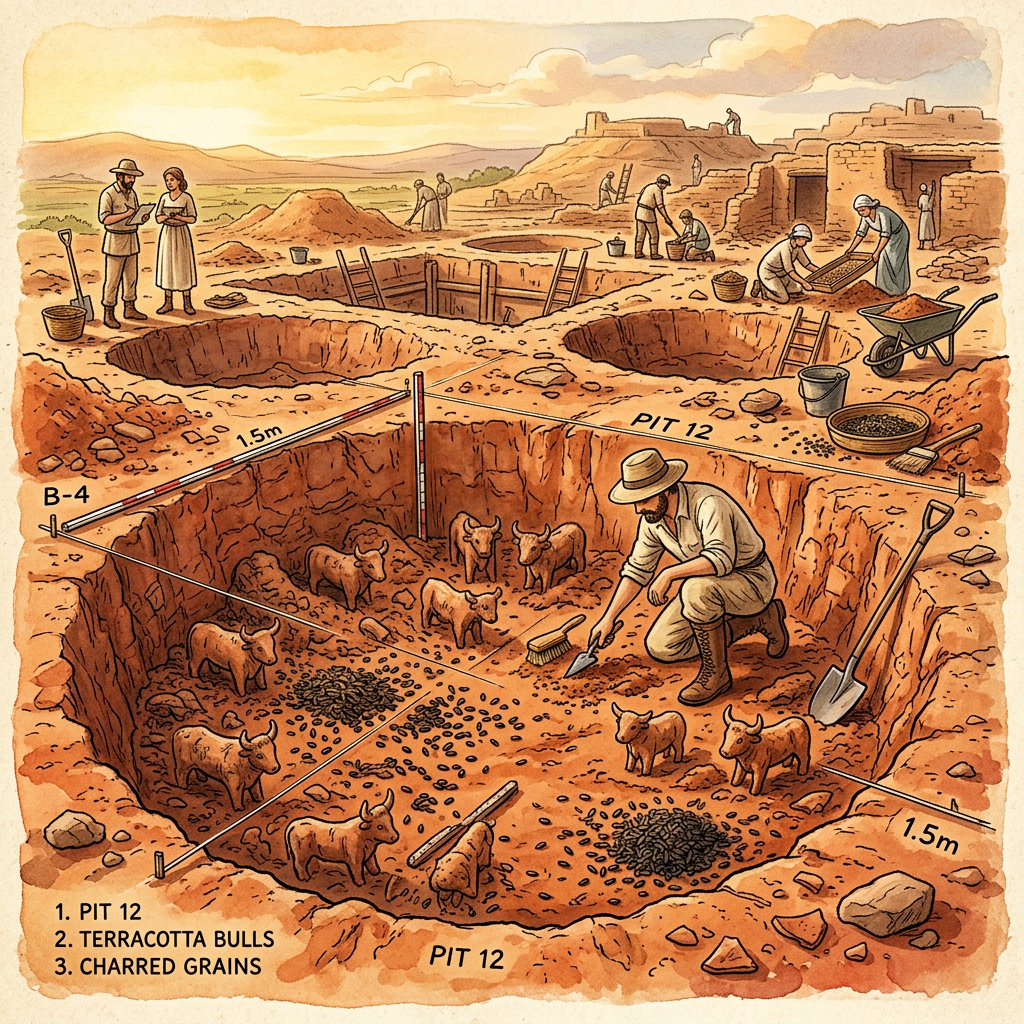 Excavation of Ancient 'Millet-Offering' Pits in Southern India Reveals 3,500-Year-Old Roots of Harvest Rites