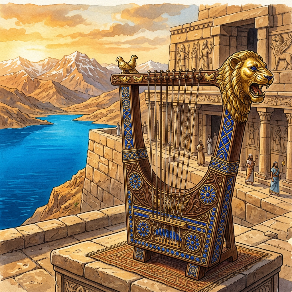 3,000-Year-Old 'Azurite-Incrusted' Lion-Headed Lyre Frames Uncovered in Lake Van Basin Point to Urartian 'Wine-Blessing' Rites