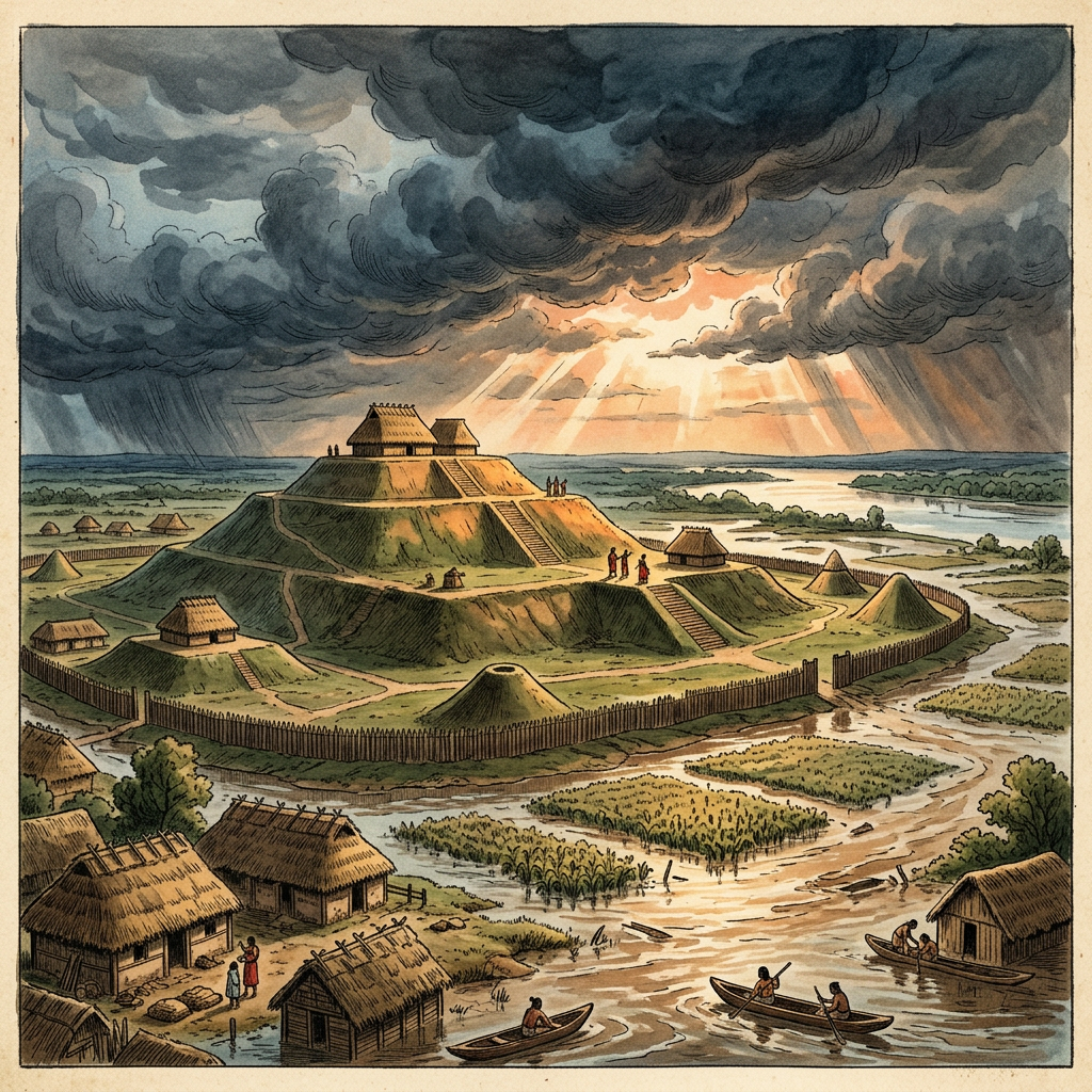 Tree-Ring Study of Submerged Cypress Forests Links the Collapse of Cahokia to 12th-Century Mega-Floods