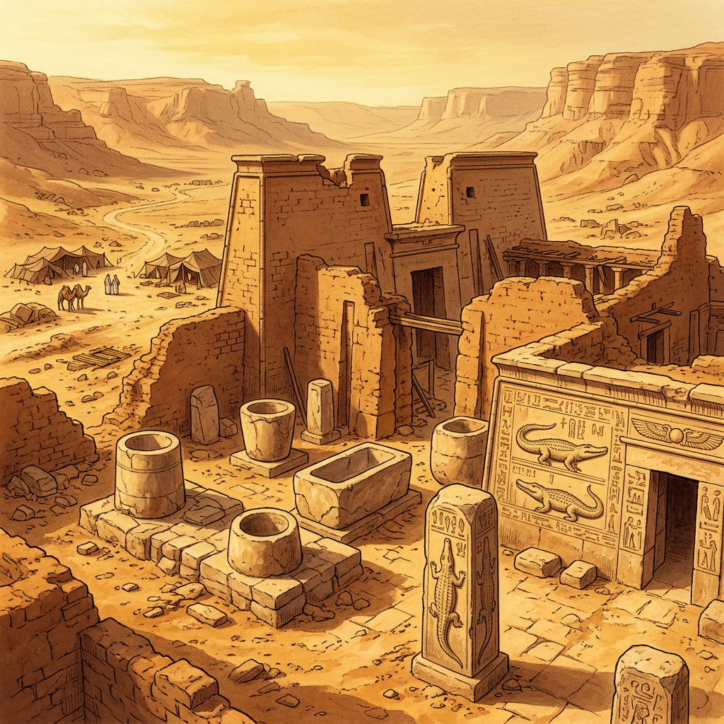 Archaeologists Uncover 2,500-Year-Old 'Temple of the Sacred Crocodile' Dedicated to Sobek in Egypt’s Wadi el-Natrun