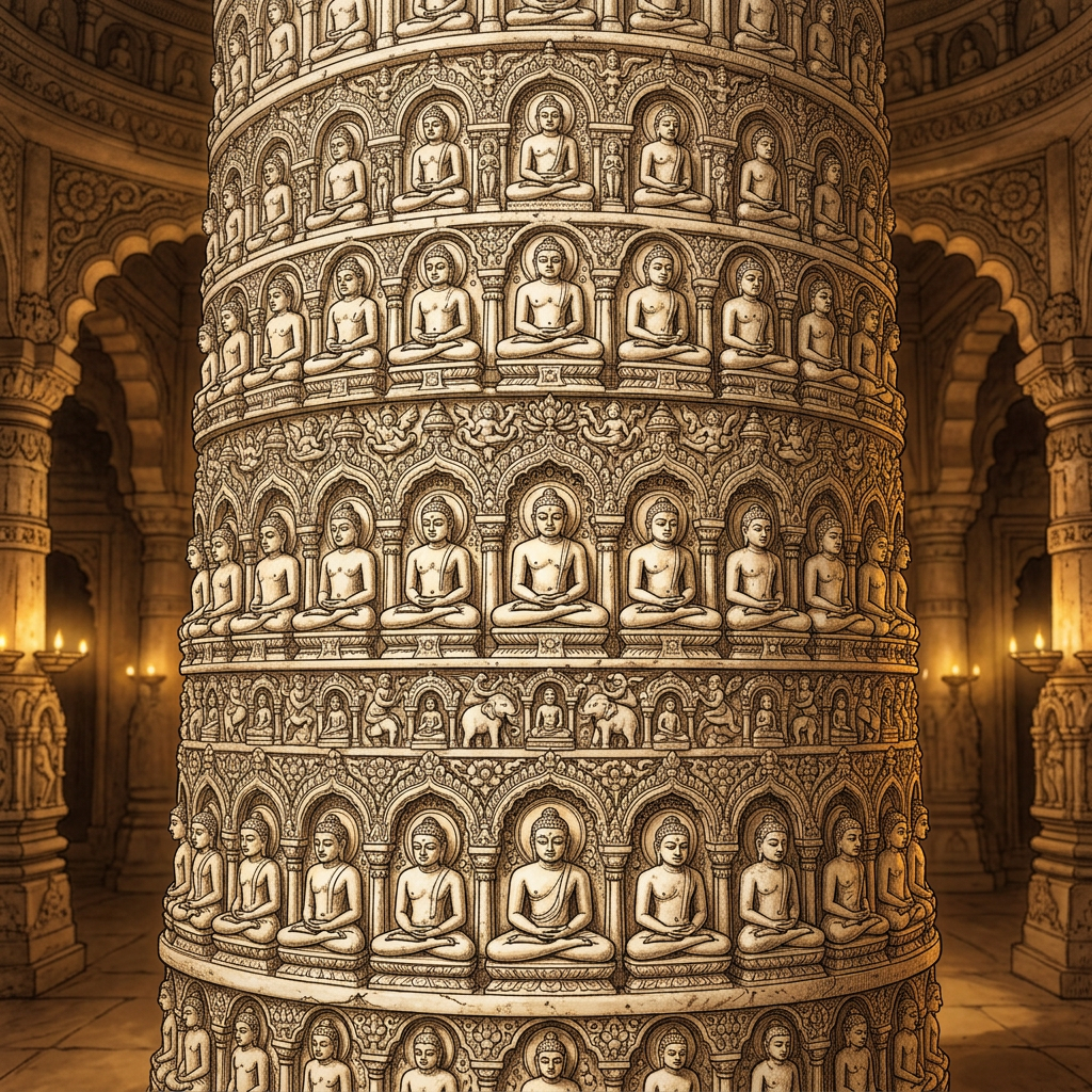 Restoration of 11th-Century 'Chauhan' Era Jain Basadi in Rajasthan Uncovers Hidden 'Sahasra-Kuta' Pillar