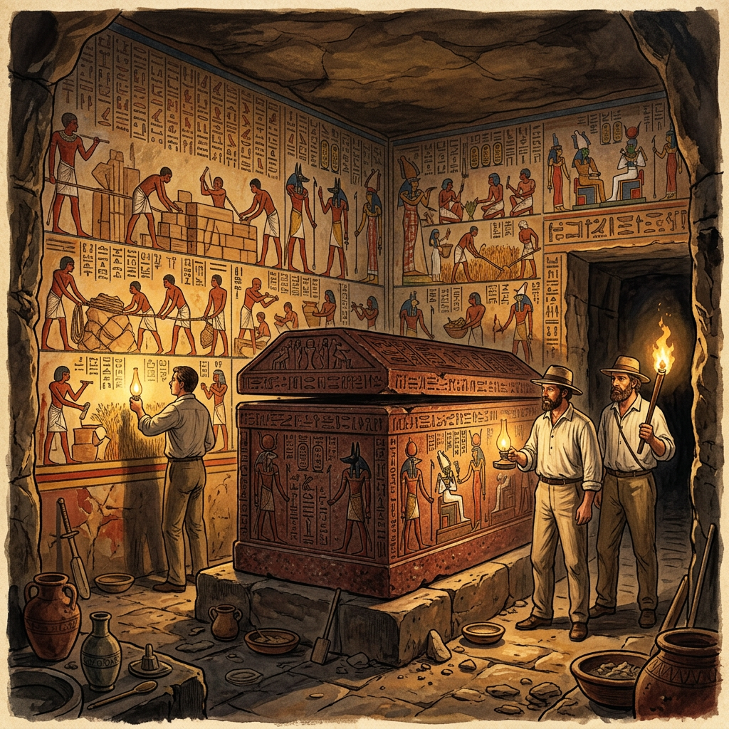 Intact 19th-Dynasty 'Director of Royal Quarry-Logistics' Tomb Unveiled in Aswan with Rare Red-Granite Sarcophagus