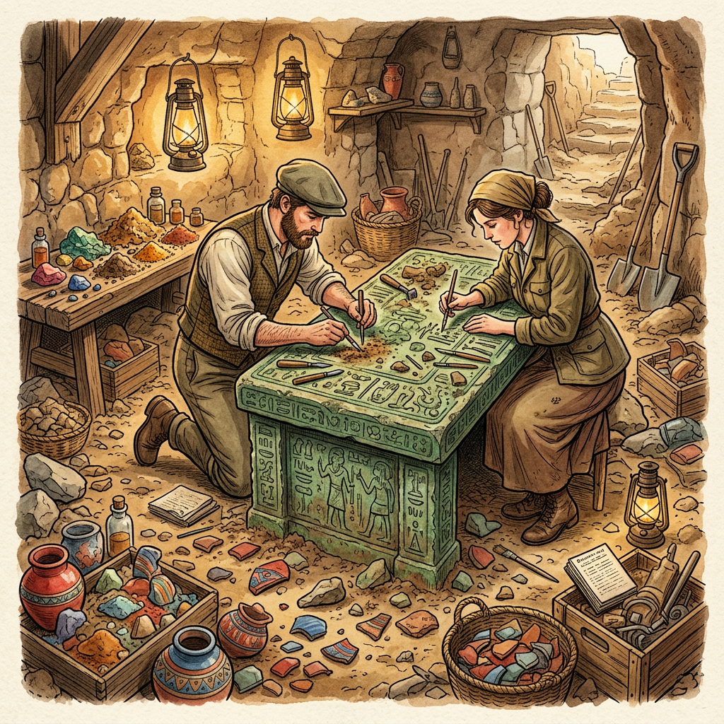 Excavation of 3,000-Year-Old 'Malachite-Stained' Offering Tables in Ancient Lydia Reveals Logistics of 'Festival of the First Dye'