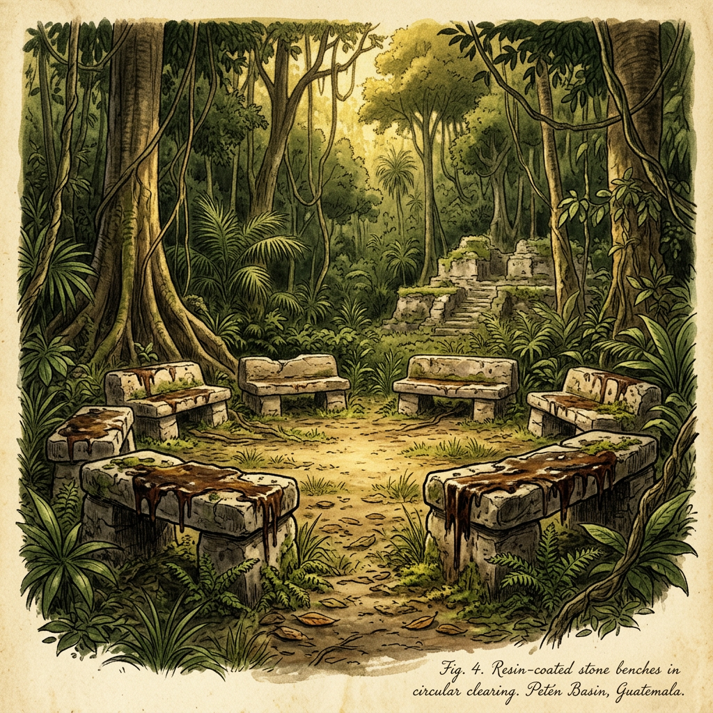 Discovery of 1,500-Year-Old "Copal-Fused" Ritual Benches in the Lacandon Jungle Points to "Festival of the Green Moon"