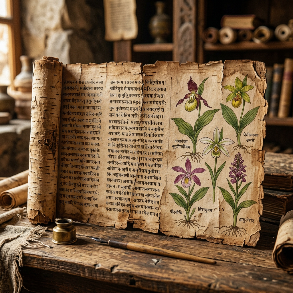 AI-Driven Decipherment of 8th-Century 'Sharada' Script Fragments Unveils Lost Sanskrit Treatises on the Systematic Classification of Montane Orchidaceae Species
