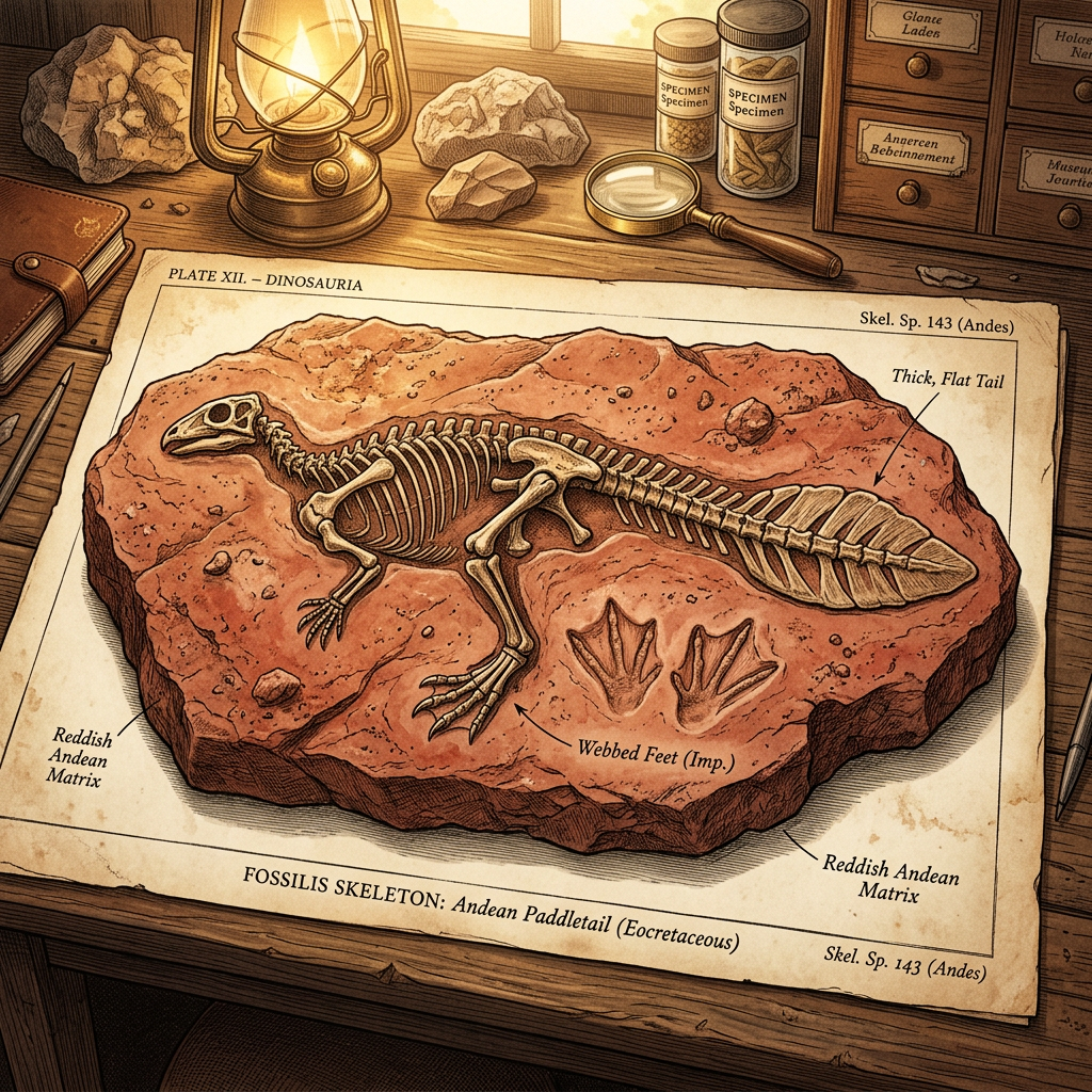 Fossil of a 110-Million-Year-Old 'Aquatic Dinosaur' with Paddle-Like Tail Identified in the High Andes of Chile