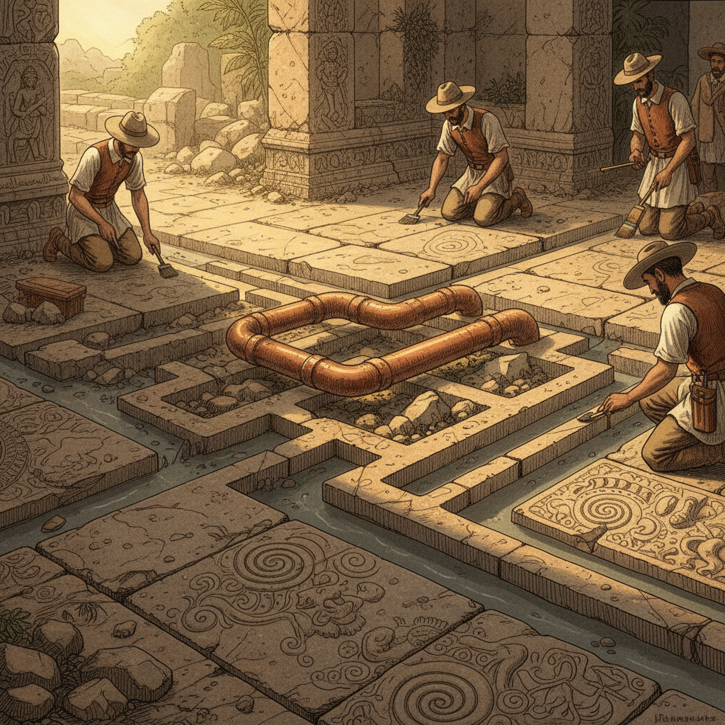 Restoration of 11th-Century 'Kalyani Chalukya' Trikuta Temple in Rural Nizamabad Reveals Hidden 'Copper-Inlaid' Ritual Siphons