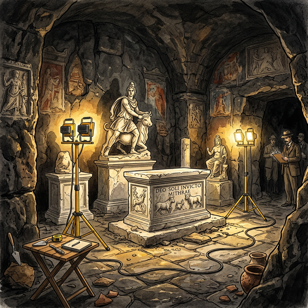 Pristine 2nd-Century Roman 'Mithraeum' with Intact Zodiac Altars Uncovered During London Underground Expansion