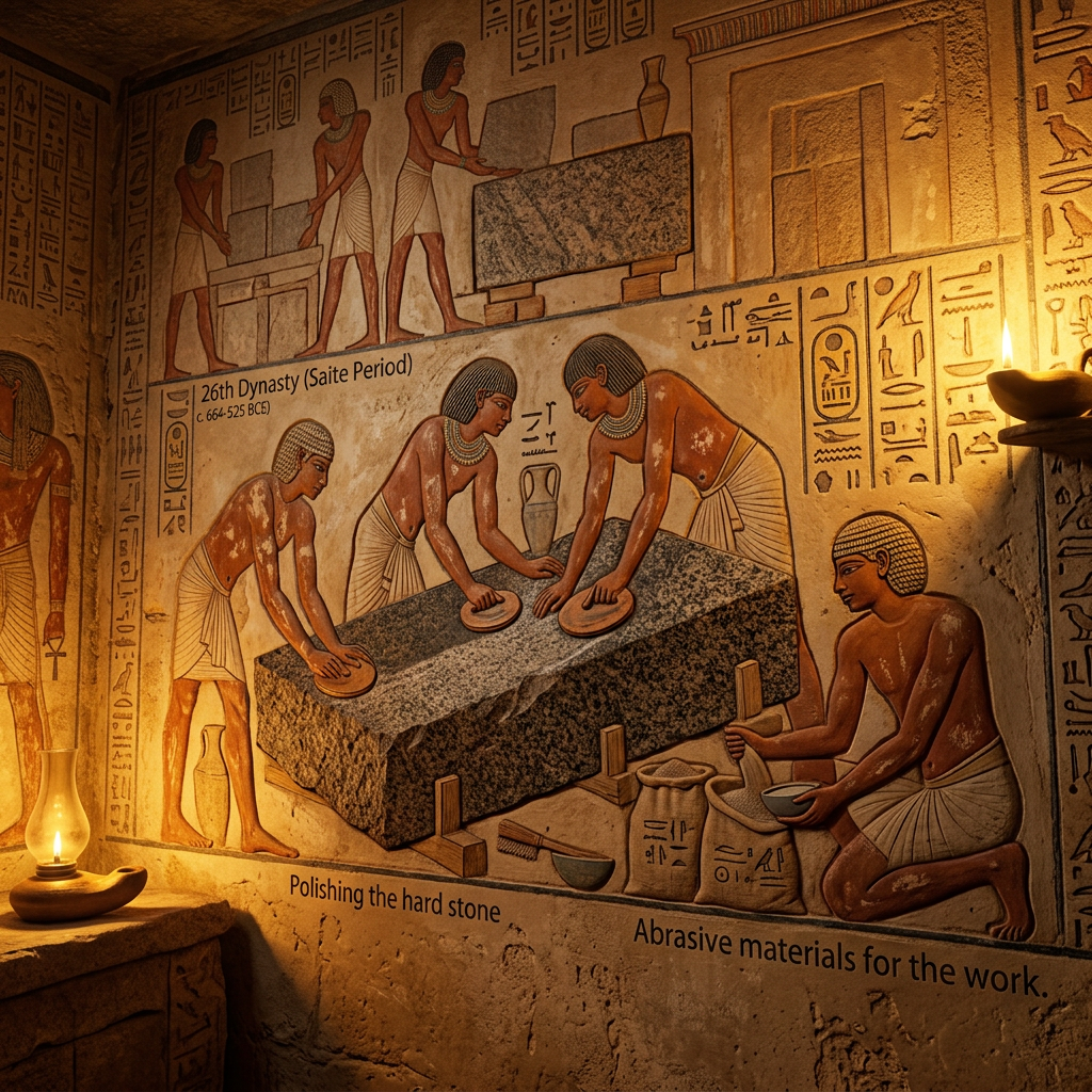 Pristine 26th-Dynasty Tomb of the 'Director of the Royal Granite-Polishing Guild' Uncovered in Memphis with Rare Corundum-Abrasive Samples