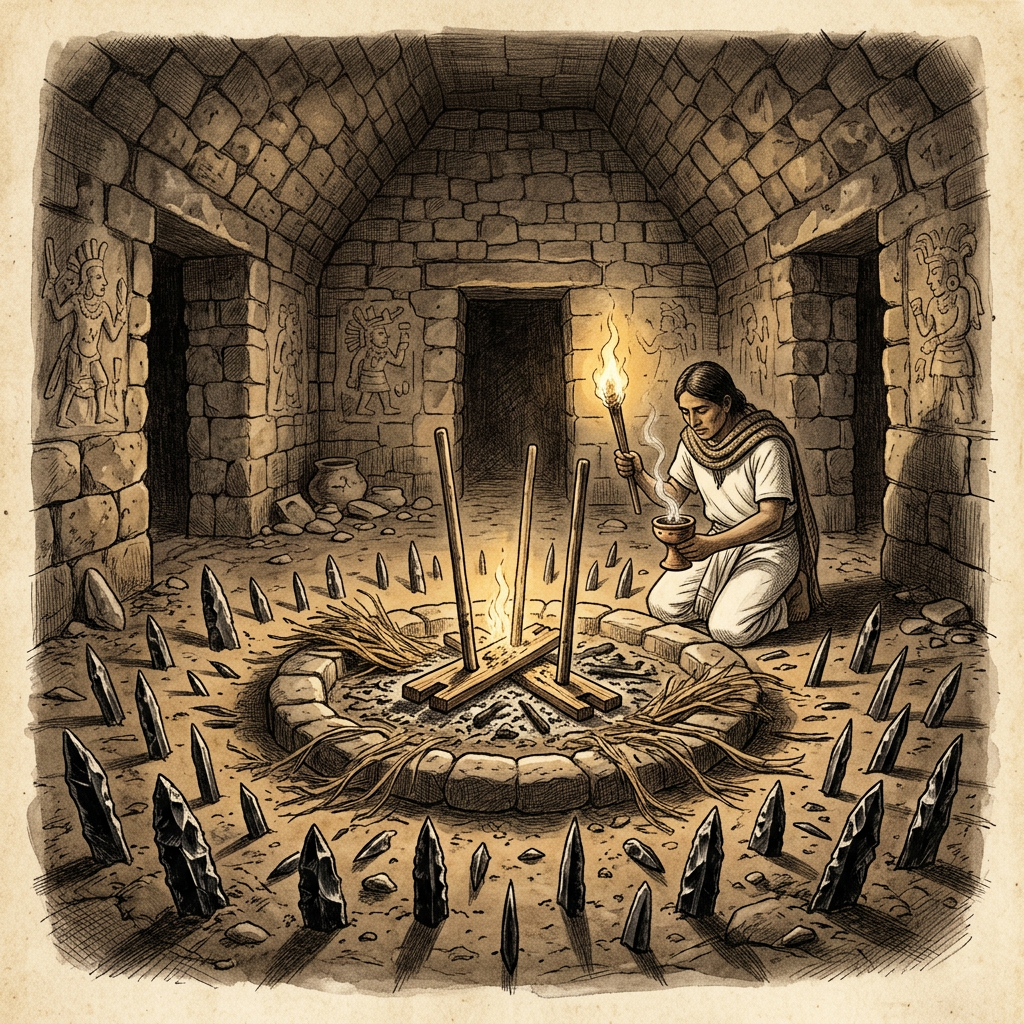 Excavation of 'Obsidian-Dotted' Ritual Fire-Drills in Central Mexico Reveals 2,000-Year-Old Roots of 'New Fire' Ceremonies