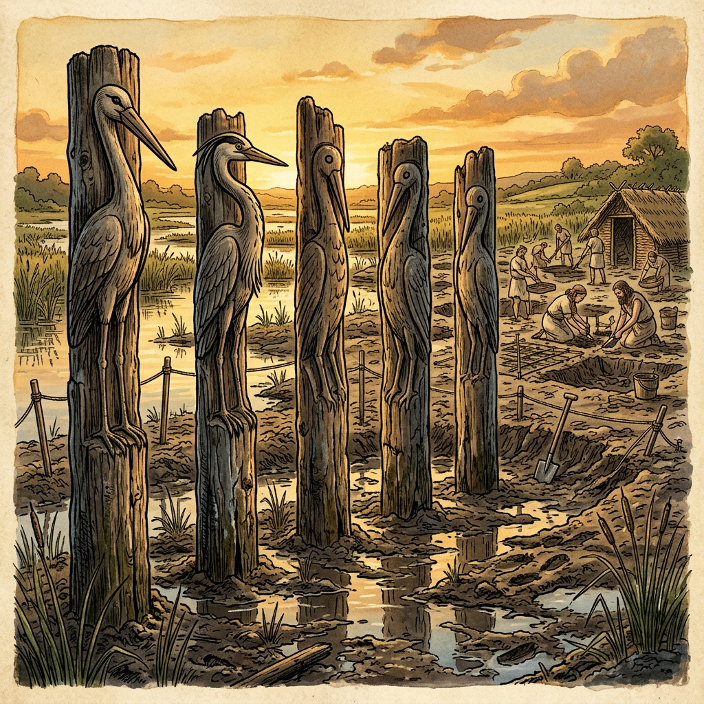 Excavation of 4,000-Year-Old 'Bird-Spirit' Totems in the Danube Delta Reveals Origins of Balkan Spring Equinox Masquerades