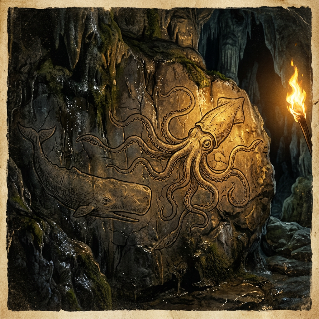 Rare 15,000-Year-Old 'Deep-Sea Squid' and Whale Engravings Discovered in a Remote Coastal Cave in British Columbia