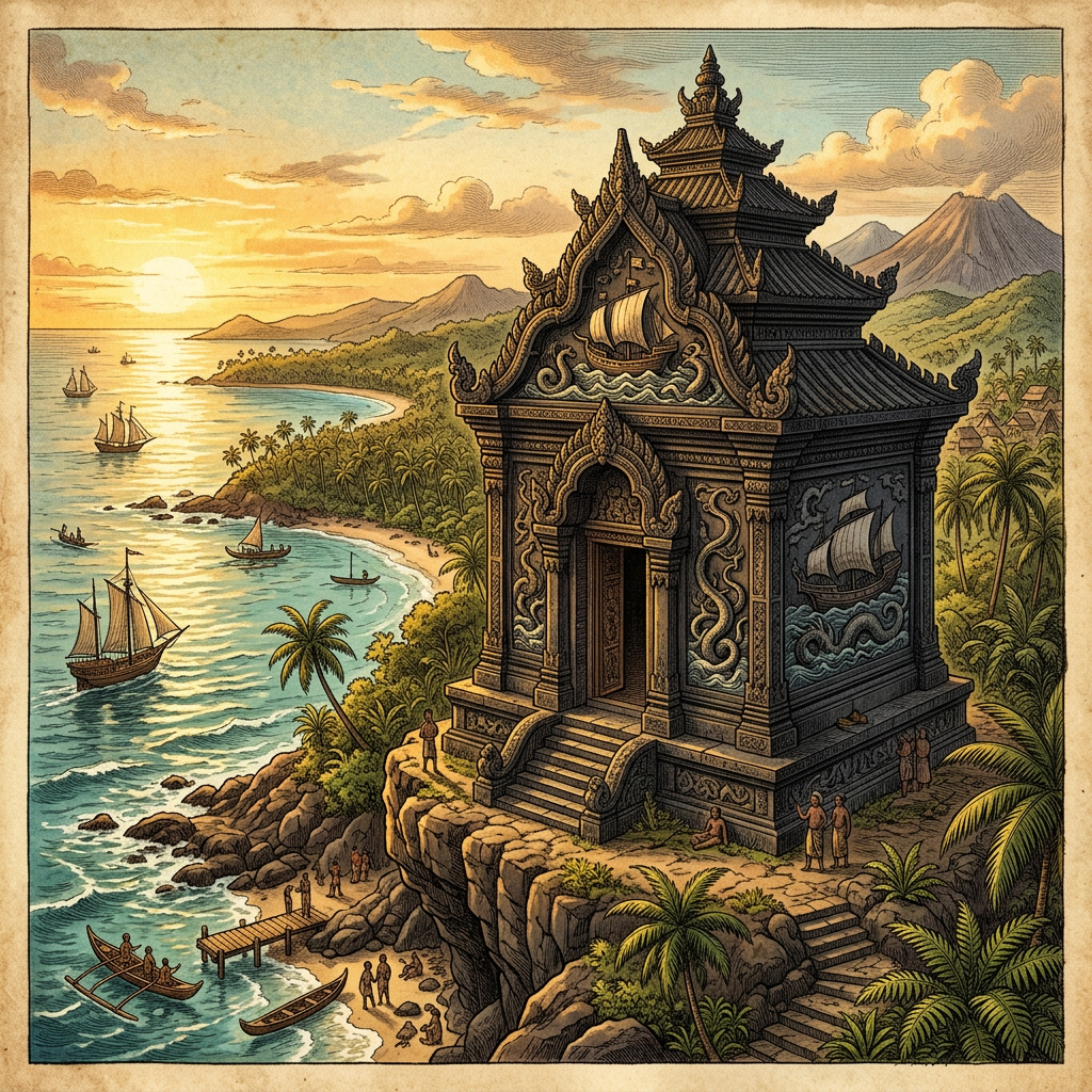 Rare 9th-Century 'Sailendra' Era Maritime Shrine with Intact Bronze Finials Discovered in Central Java