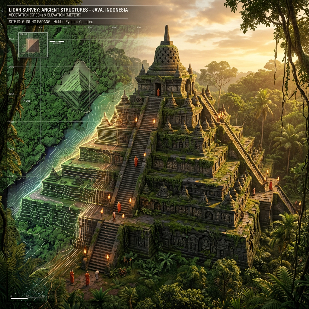 LIDAR Survey in West Java Identifies Submerged Terrace Structure Belonging to the Lost Tarumanagara Kingdom