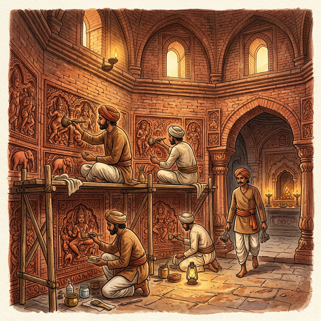 Major Restoration of 14th-Century 'Ahom' Dynasty Durga Temple in Sivasagar Uncovers Rare Terracotta Narratives