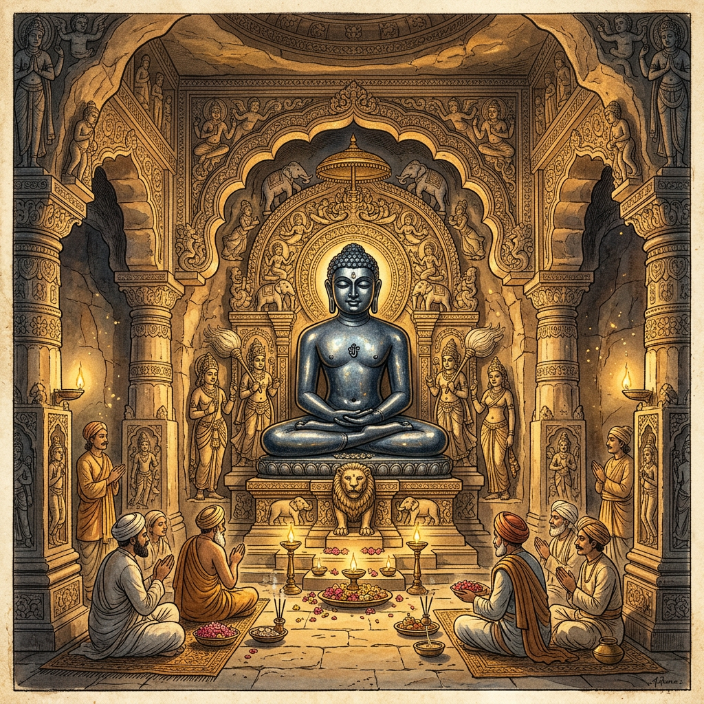 Significant 8th-Century 'Rashtrakuta' Dynasty Jain Basadi featuring Rare 'Blue-Basalt' Tirthankara Idols Uncovered in Northern Maharashtra