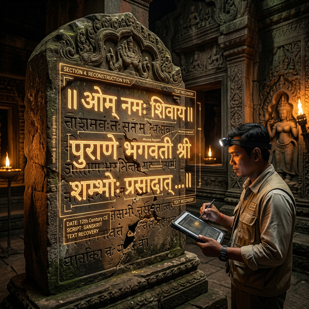 AI-Assisted Reconstruction of 7th-Century 'Grantha' Script Palimpsests from Cambodia Unveils Lost Sanskrit Treatises on Tropical Hardwood Classification