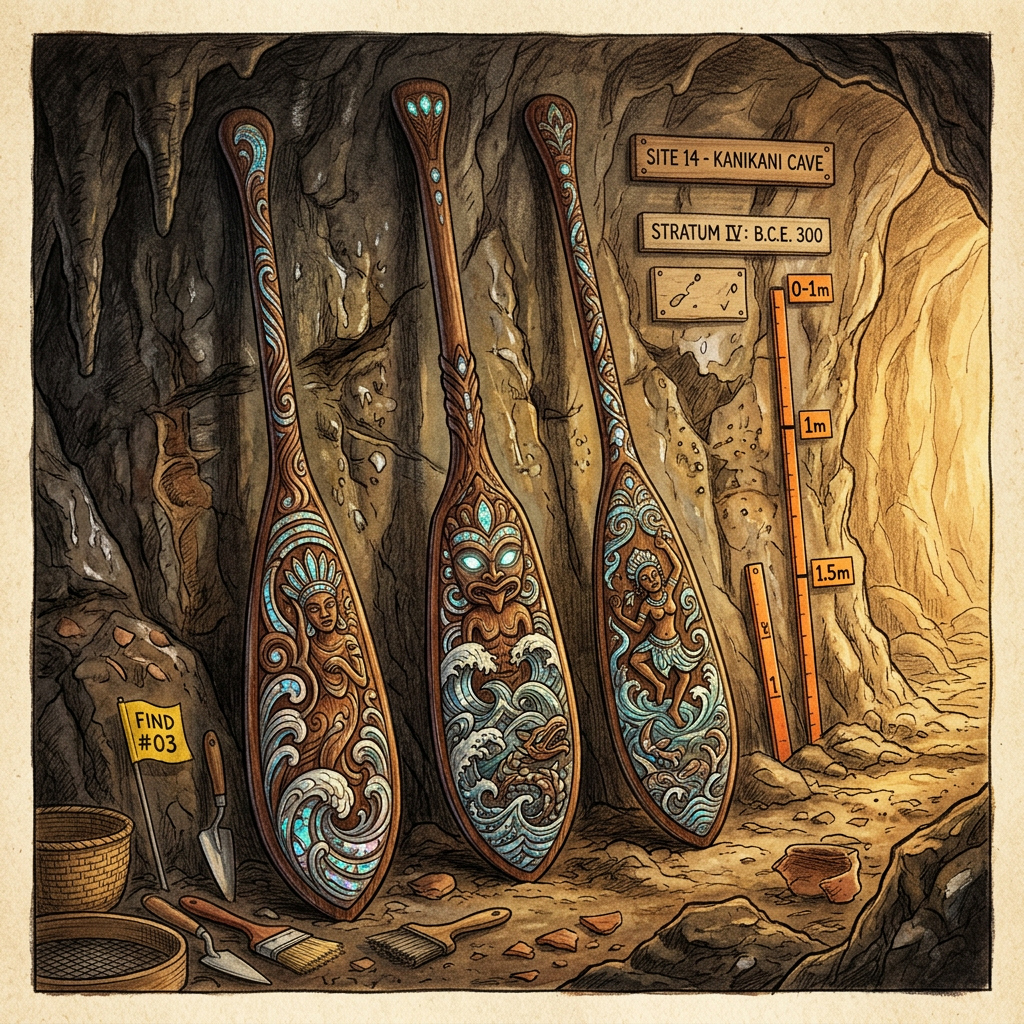 Archaeologists in Timor-Leste Uncover 'Nautilus-Inlaid' Ritual Paddles Linked to 4,000-Year-Old Maritime Migration Festivals