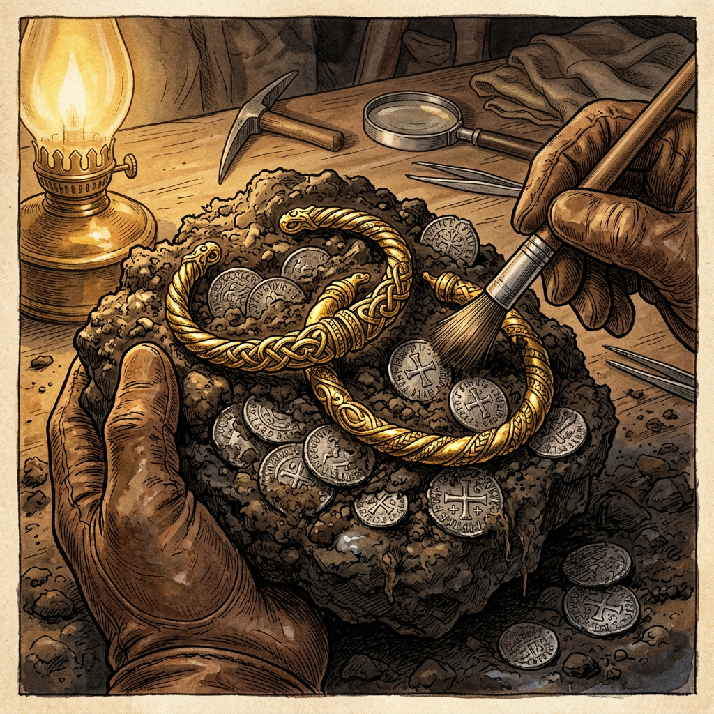 Massive 10th-Century 'Viking Gold Hoard' Uncovered in Rural Estonia Yields Intact Gilded Arm-Rings and Arab Dirhams