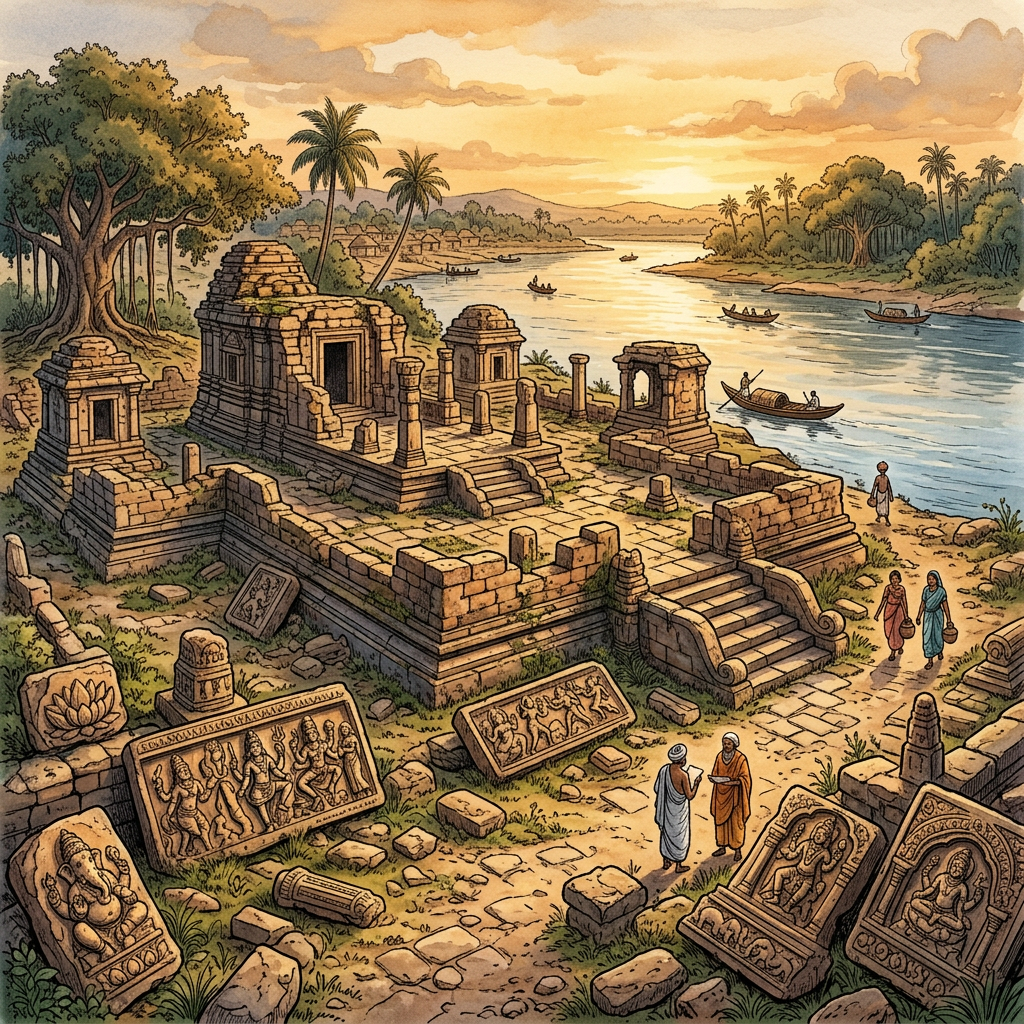 Significant 9th-Century Gurjara-Pratihara Style Temple Foundations Uncovered in Uttar Pradesh's Mirzapur District