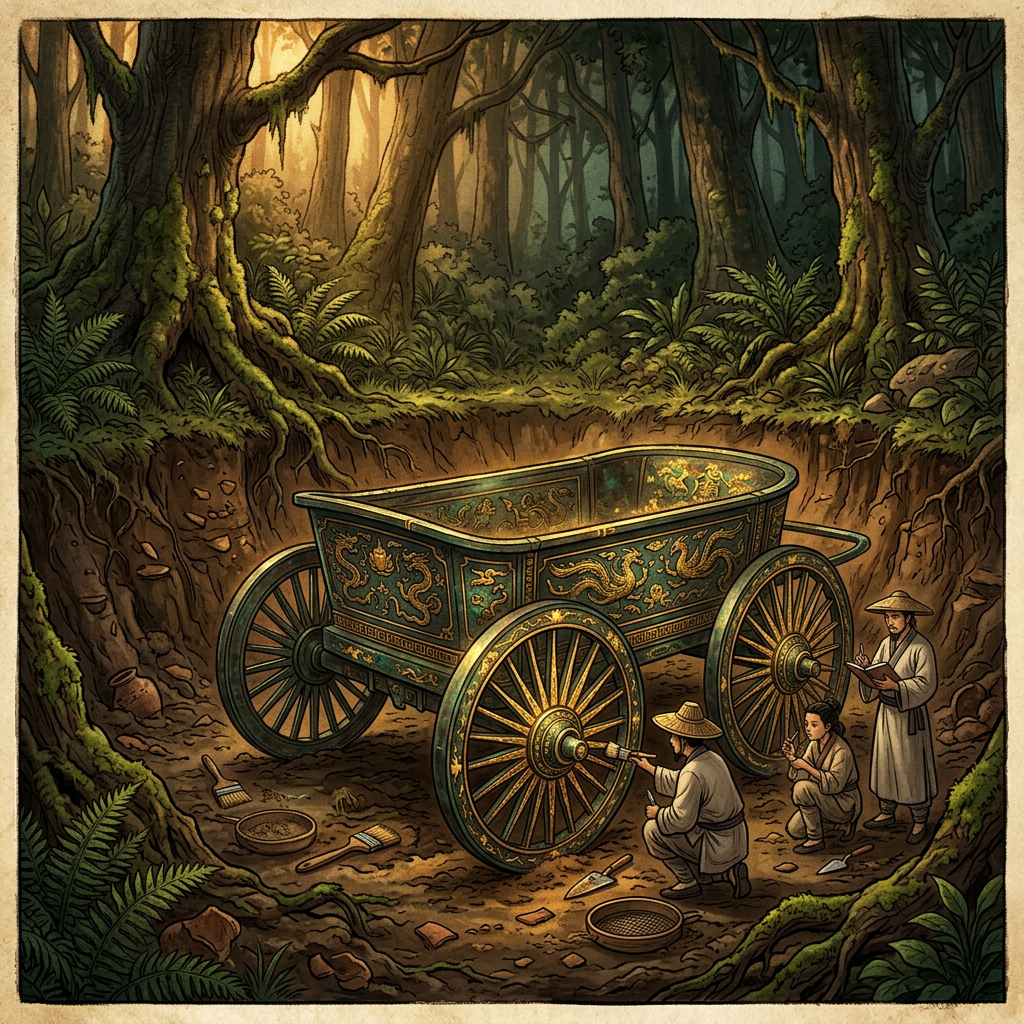 Rare 3,200-Year-Old 'Sanxingdui-Style Sun-Chariot' and Gilded Solar Discs Discovered in a Remote Sichuan Valley