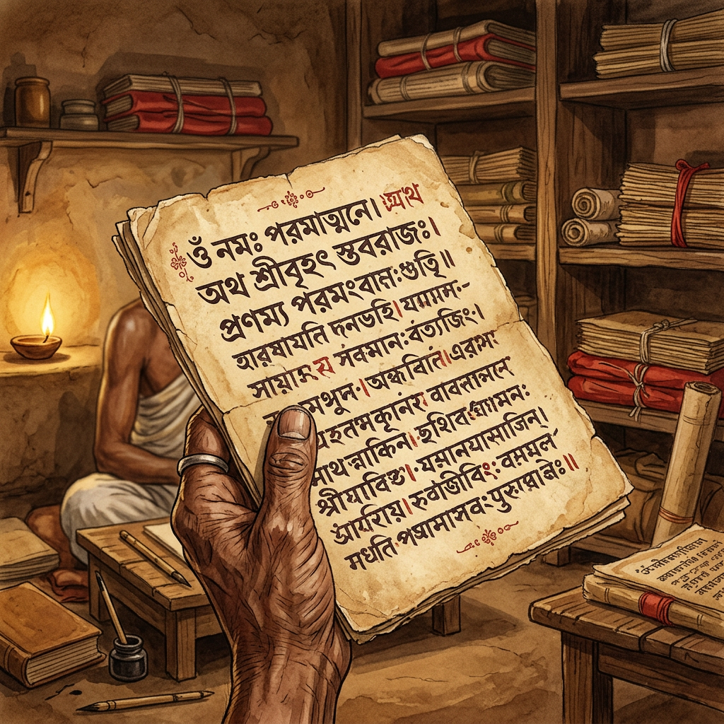 Rare 12th-Century 'Bhedabheda-Prakasha' Manuscript Found in Rural Bengal Explores the Philosophy of Difference-in-Identity