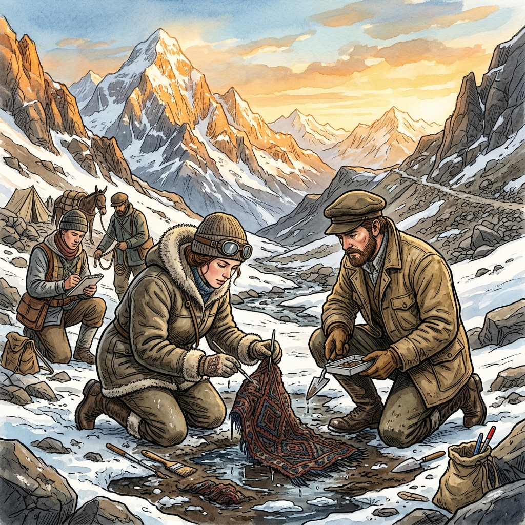 Climate Archaeology: Retreating Tien Shan Glaciers Reveal 1,800-Year-Old Silk Road Pass Shelters with Intact Textiles