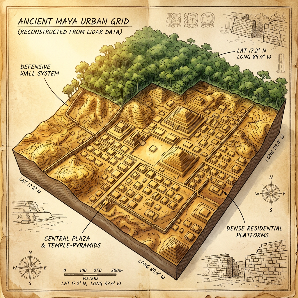 LiDAR Mapping in the Northern Petén Reveals a Massive 9th-Century 'Maya Allspice-Trade Mega-Hub' and Fortified Storage Vaults
