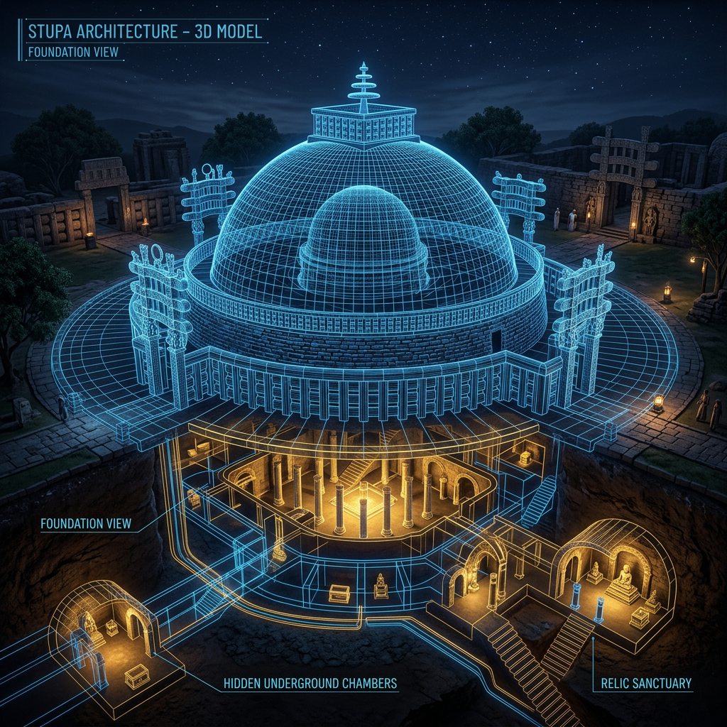 Heritage Tech: 'Muon-Resonance Imaging' Uncovers Subterranean Chamber Network Beneath the 2,000-Year-Old 'Sanchi' Stupa