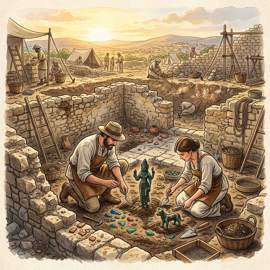 Intact 1st-Century 'Kushan' Merchant House with Rare Mediterranean Glassware Uncovered in Ancient Begram