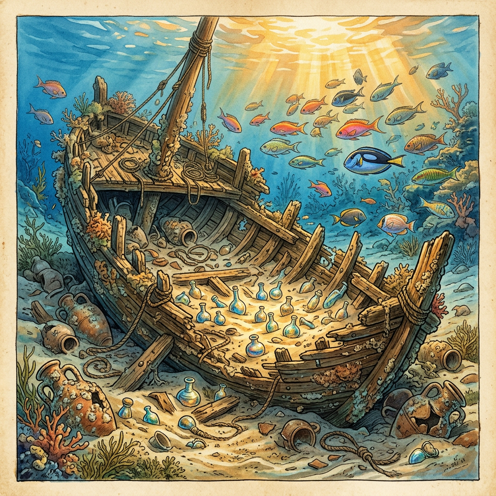 Submerged 1st-Century Roman 'Pearl-Merchant's Galleon' with Intact Glass Vials Identified off the Coast of Sri Lanka