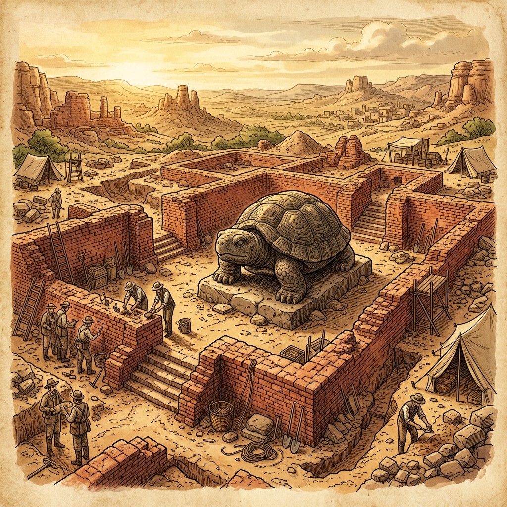 Significant 3rd-Century BCE 'Satavahana' Era Brick Temple Dedicated to the Sacred Tortoise Uncovered in Telangana’s Mahabubnagar District