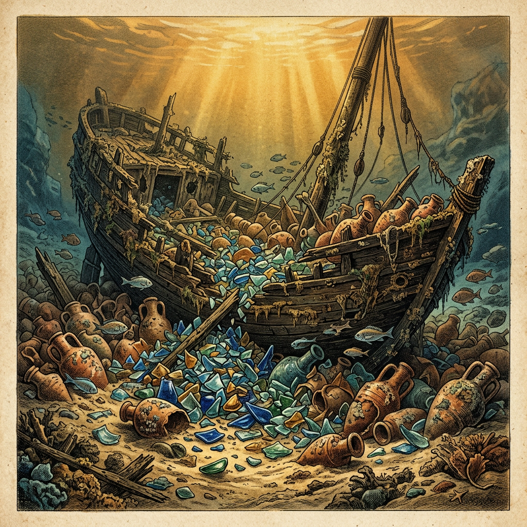 Underwater Survey off the Coast of Sicily Locates a 2nd-Century Roman 'Merchant Vessel' Carrying a Massive Cargo of Unworked Glass Cullet