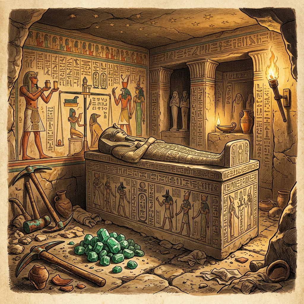 Intact 12th-Dynasty 'Royal Gemstone Prospector's Tomb' Uncovered in Egypt’s Eastern Desert with Intact Beryl Samples