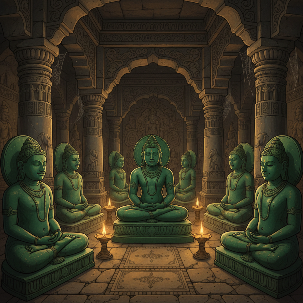 Rare 8th-Century 'Rashtrakuta' Dynasty Jain Basadi Featuring Unique 'Jade-Inlaid' Tirthankara Idols Uncovered in Rural Kalaburagi