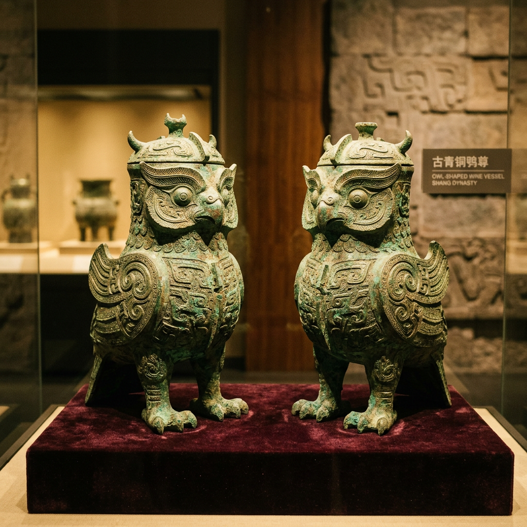 3,000-Year-Old 'Owl-Shaped' Ritual Wine Sets Uncovered in Anyang Highlight the Role of Animal Spirits in Shang Ancestor Festivals